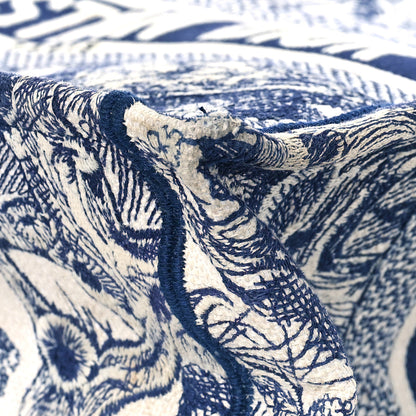 Christian Dior Canvas Embroidered Medium Dioriviera Toile De Jouy Book Tote Blue 9 of 9