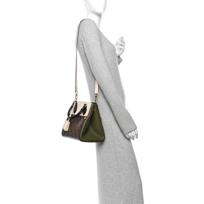 Louis Vuitton Calfskin Monogram Fold Tote PM Cream Khaki Black 2 of 9
