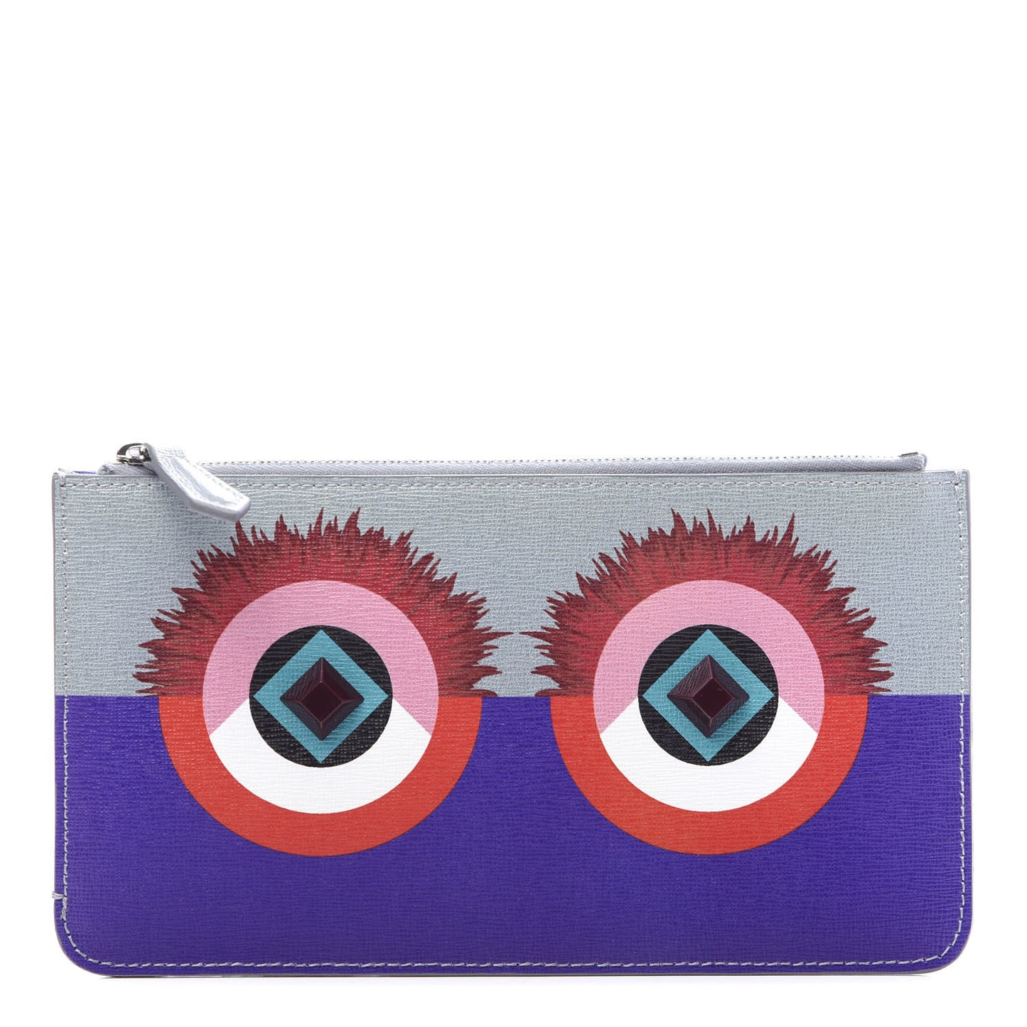 Vitello Elite Studded Hypnoteyes Zip Pouch Polvere Multicolor