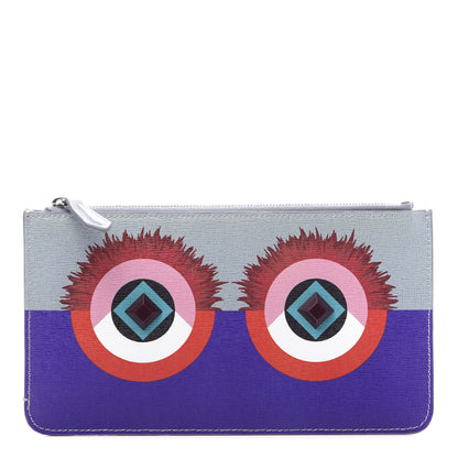 Fendi Vitello Elite Studded Hypnoteyes Zip Pouch Polvere Multicolor 1 of 6