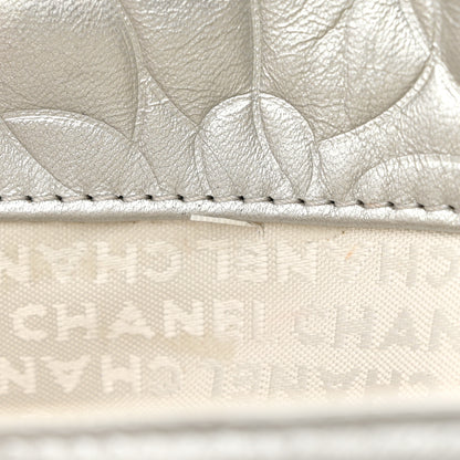 Chanel Metallic Lambskin Camellia Single Flap Silver 11 of 11