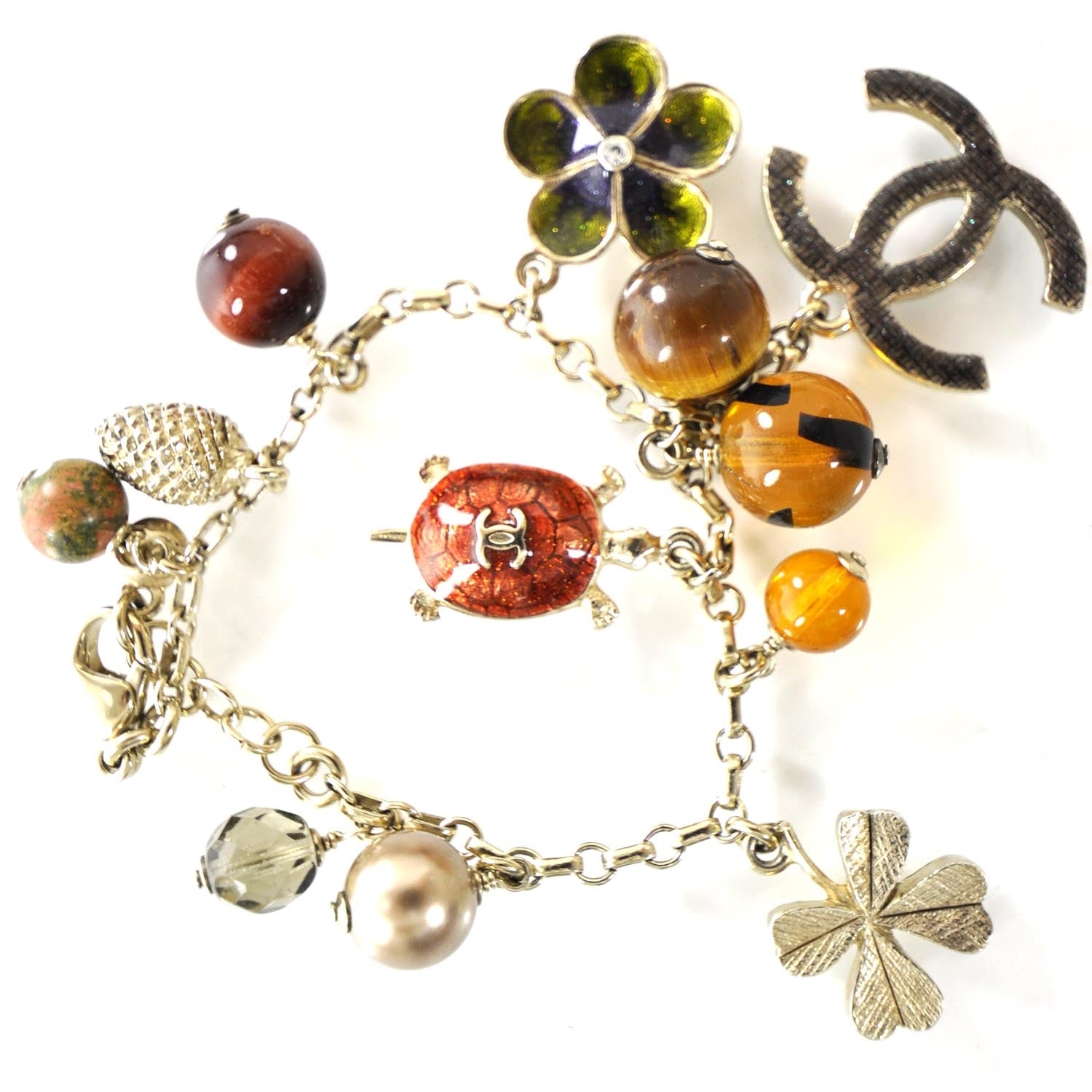 Chanel Metal Iconic Symbols Charm Bracelet Gold 5 of 7