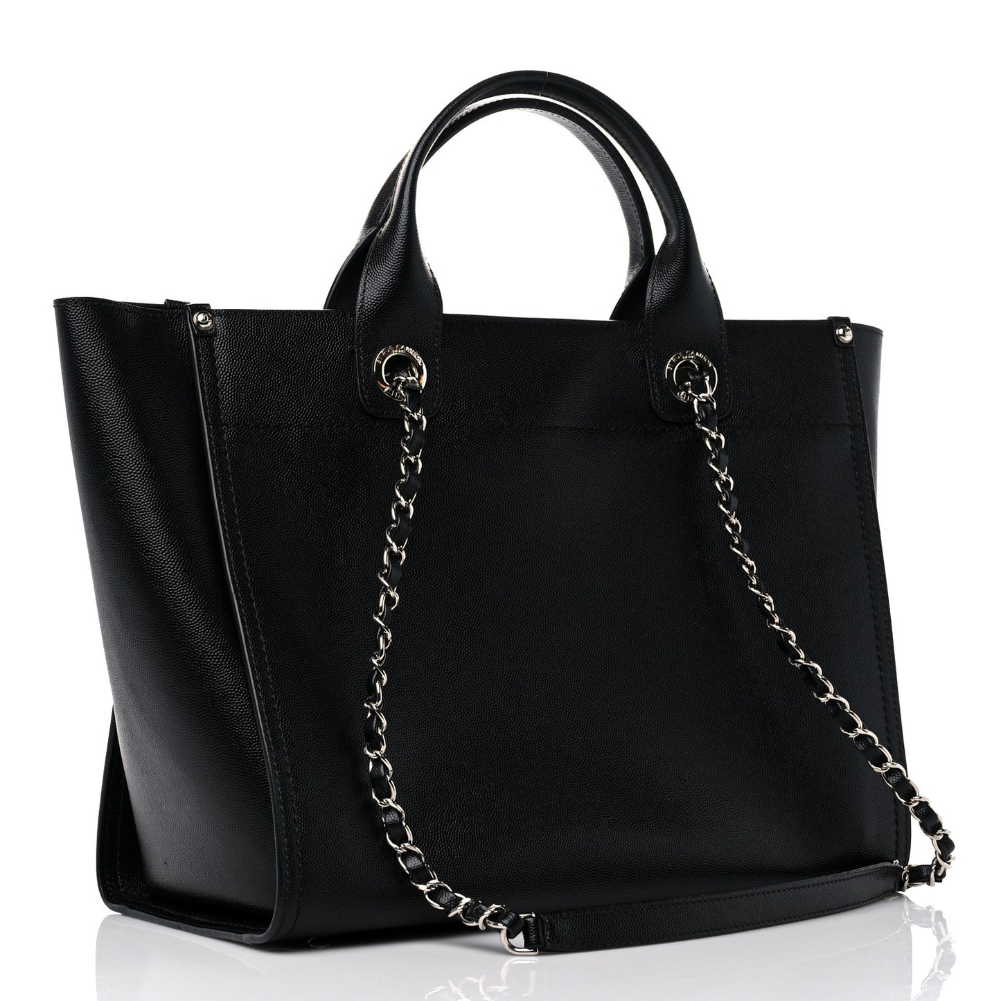 Caviar Small Studded Deauville Tote Black