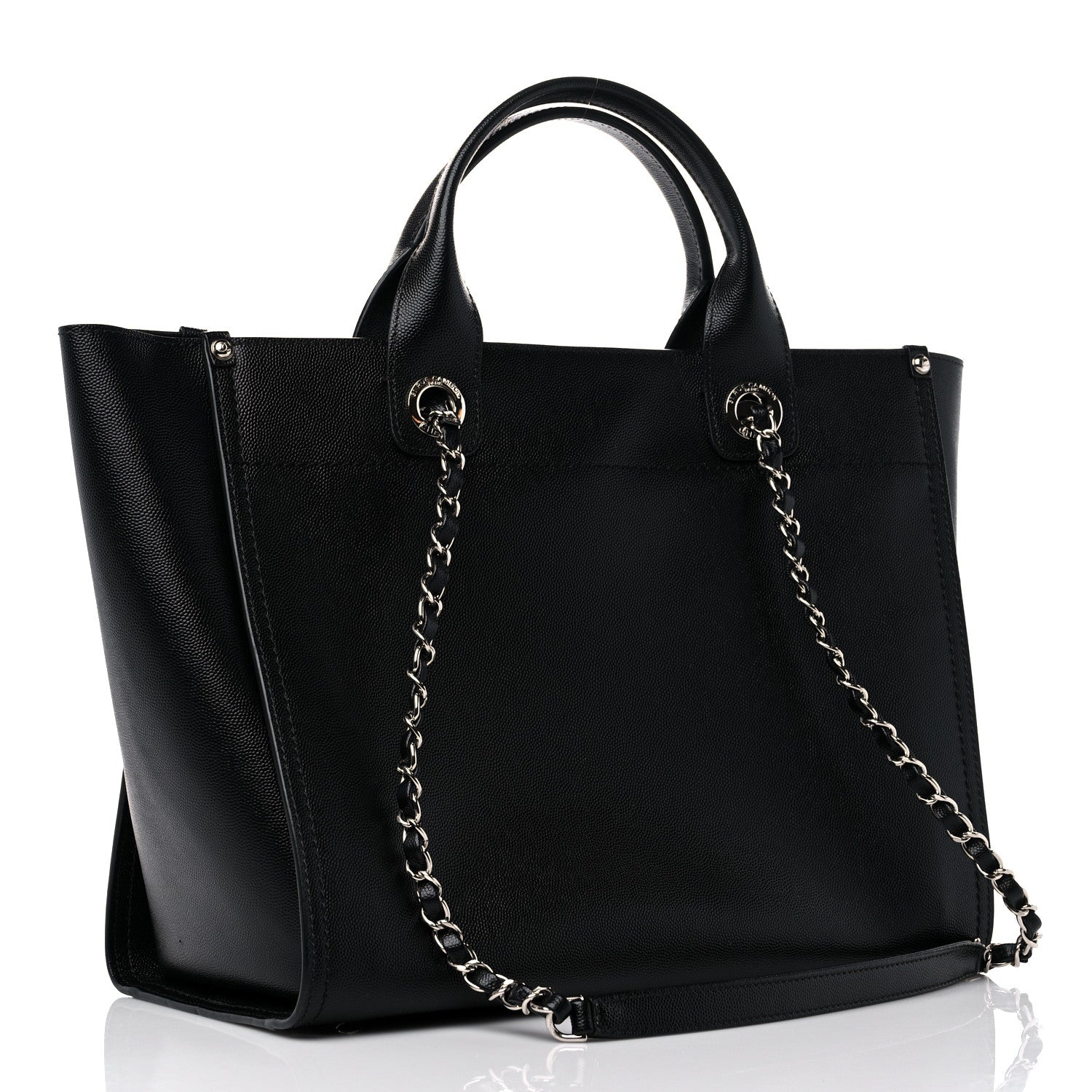 Chanel Caviar Small Studded Deauville Tote Black 3 of 9