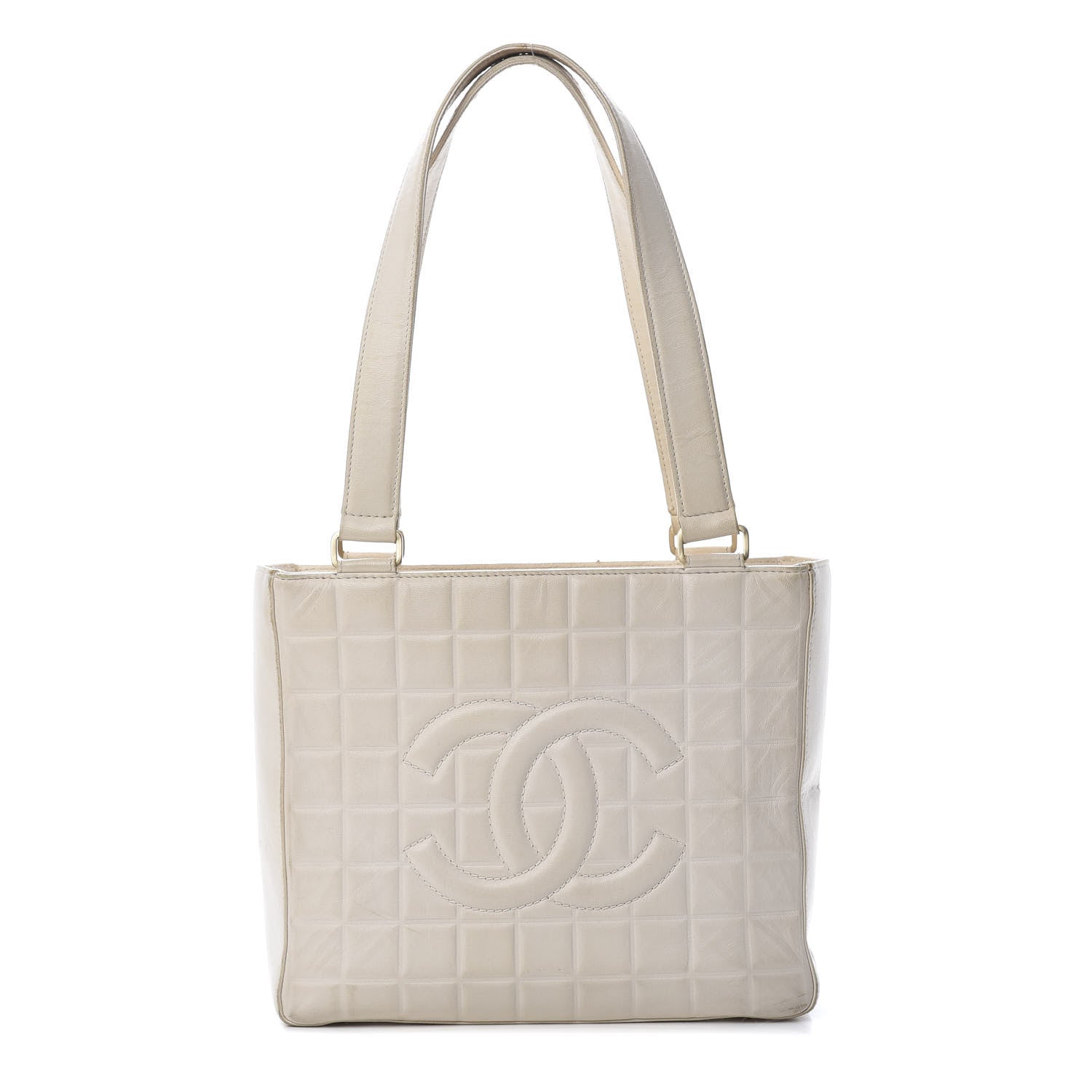 Chanel Lambskin Quilted Chocolate Bar Tote White 1 of 20