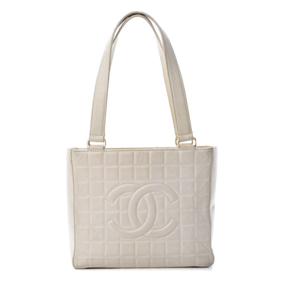 Chanel Lambskin Quilted Chocolate Bar Tote White 1 of 20