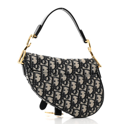 Christian Dior Oblique Mini Saddle Bag Blue 3 of 9