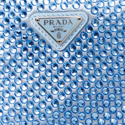 Prada Satin Crystal Mini Re-Edition 2000 Bag Celeste 8 of 11