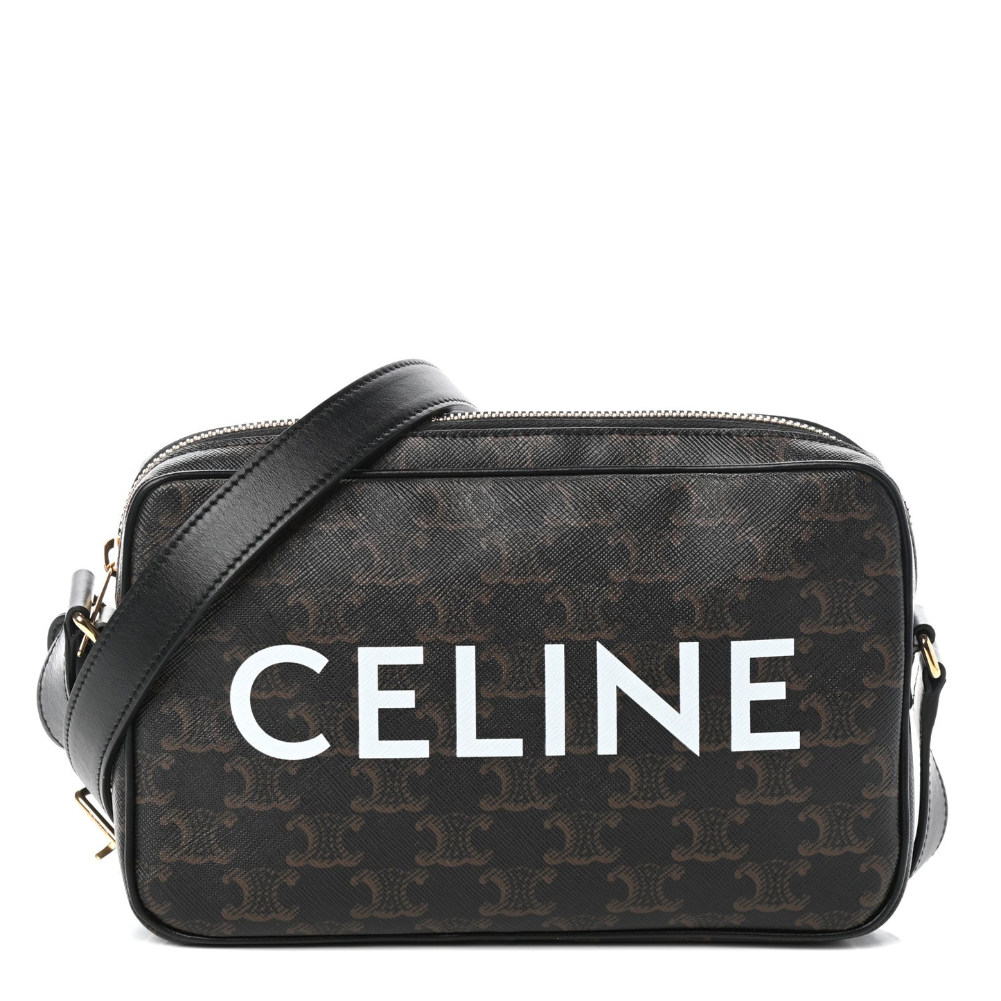 Triomphe Canvas Medium Messenger Bag Black