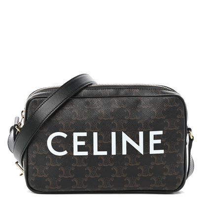 Celine Triomphe Canvas Medium Messenger Bag Black 1 of 9