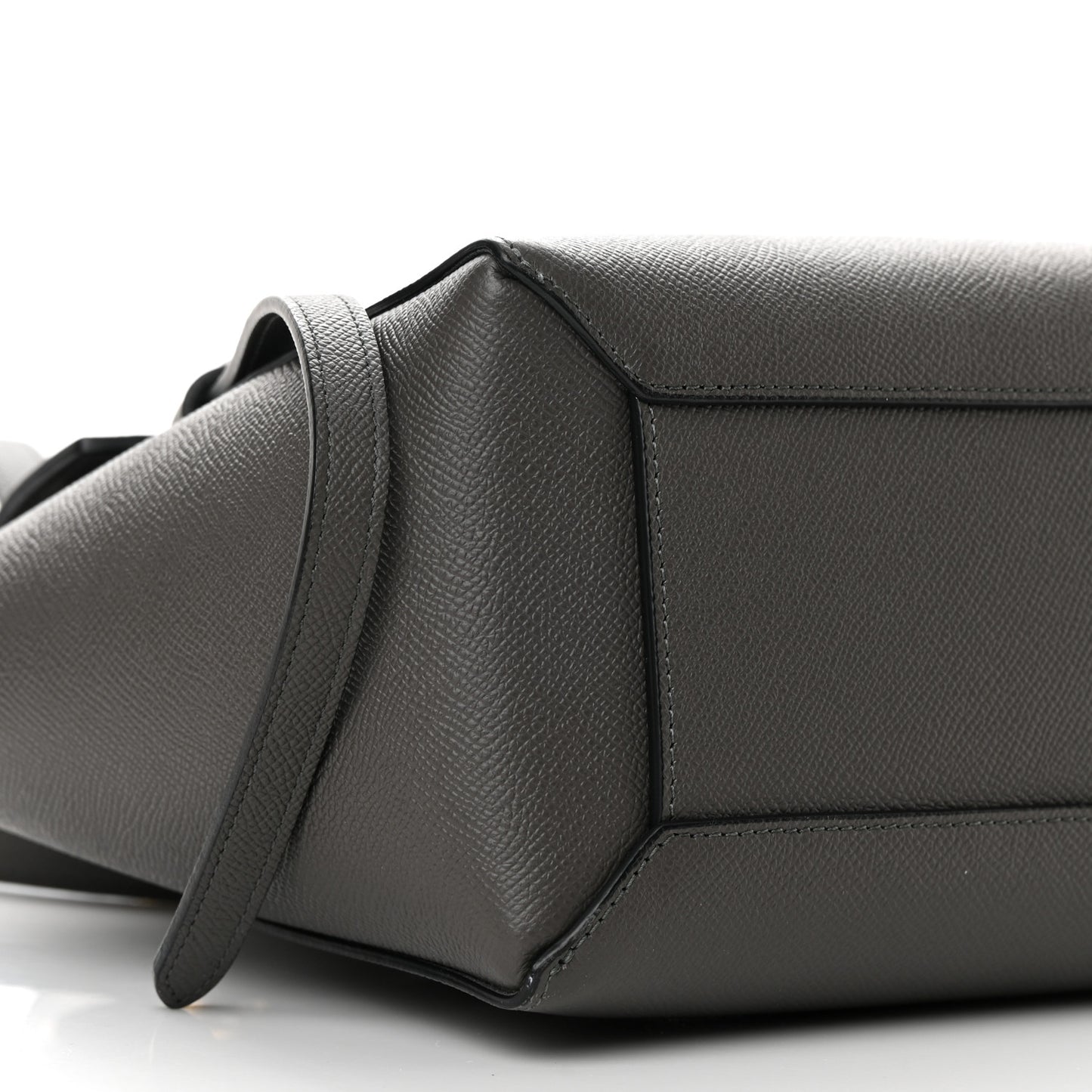 Baby Grained Calfskin Micro Belt Bag Grey