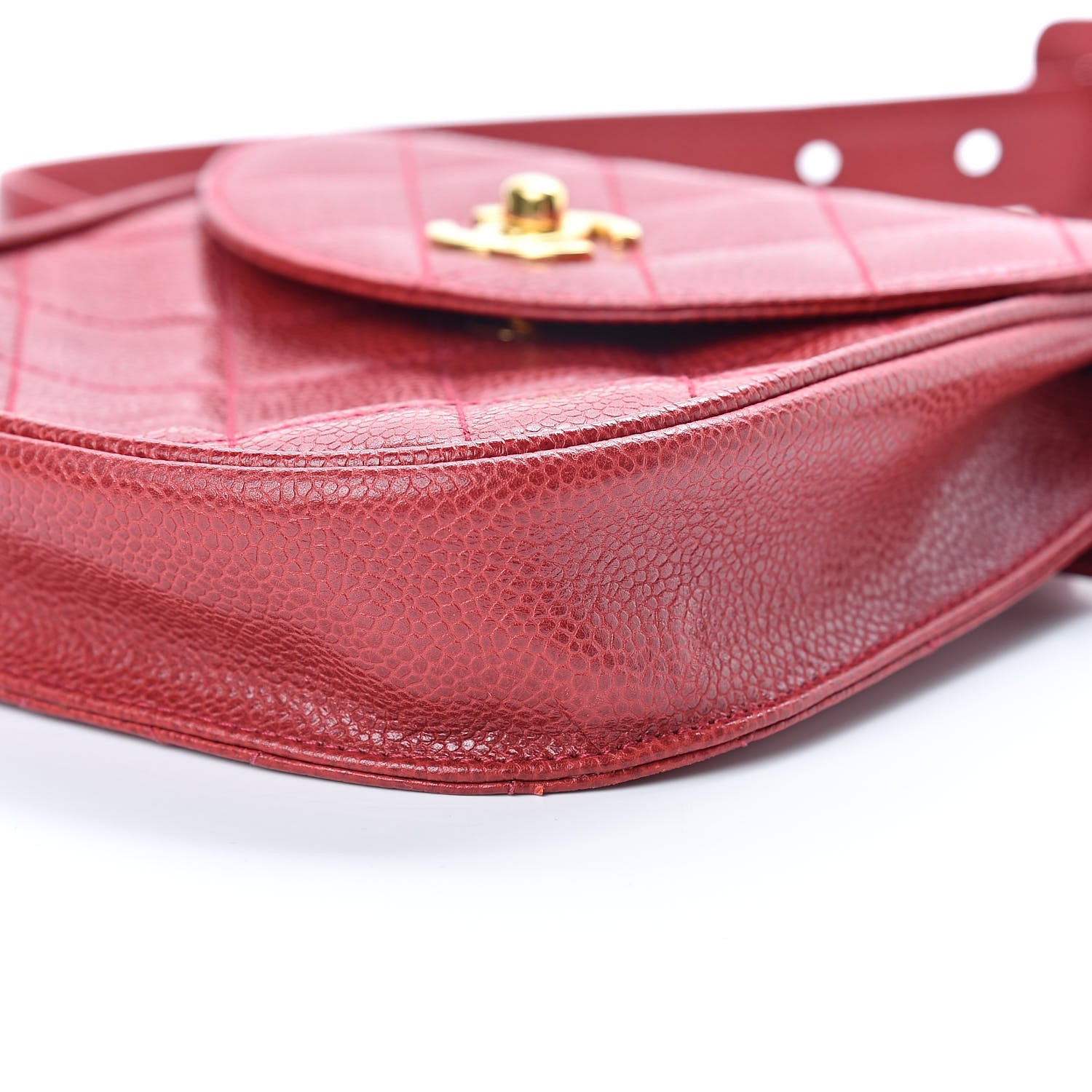 Chanel Caviar Quilted Flap Waist Belt Bag 75 30 Red 12 of 12
