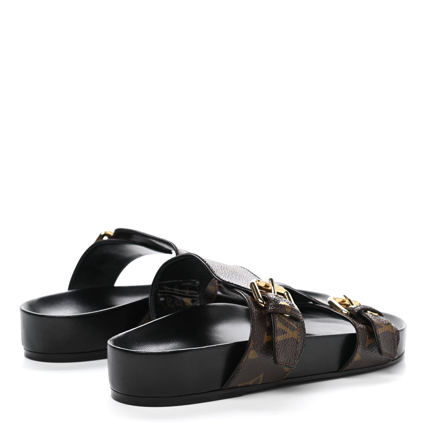 Louis Vuitton Monogram Bom Dia Mule Sandals 36 Black 4 of 8