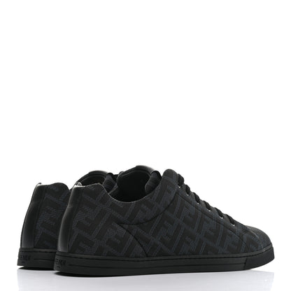 Fendi Tech Fabric FF Mens Lace Up Low Top Sneakers 10 Black 4 of 9