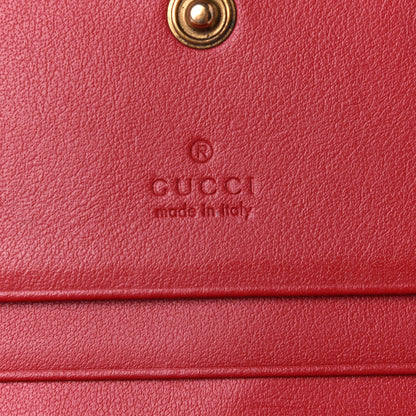 Gucci Calfskin Matelasse GG Marmont Card Case Wallet Hibiscus Red 6 of 8