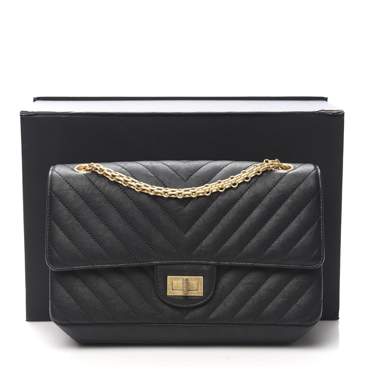 Sheepskin Chevron Quilted 2.55 Reissue 225 Flap Black