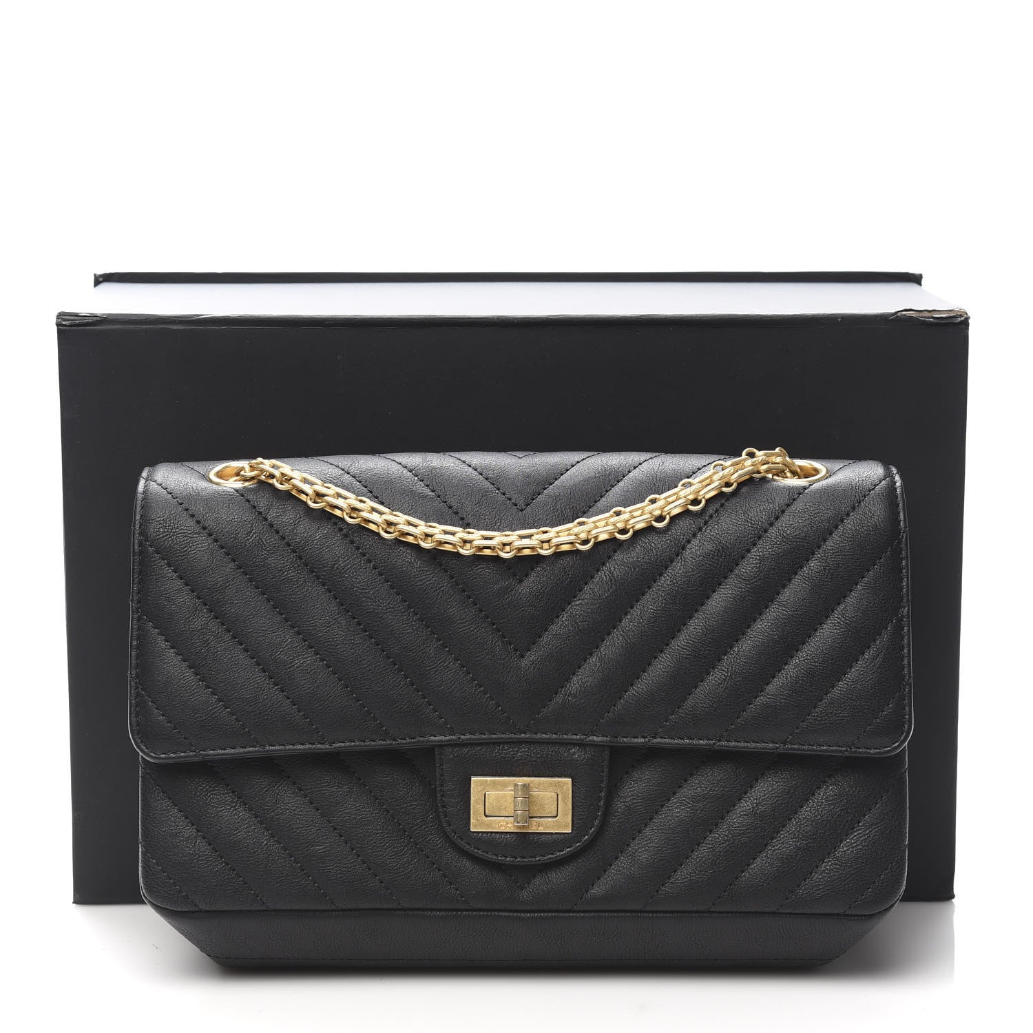 Chanel Sheepskin Chevron Quilted 2.55 Reissue 225 Flap Black 11 of 11