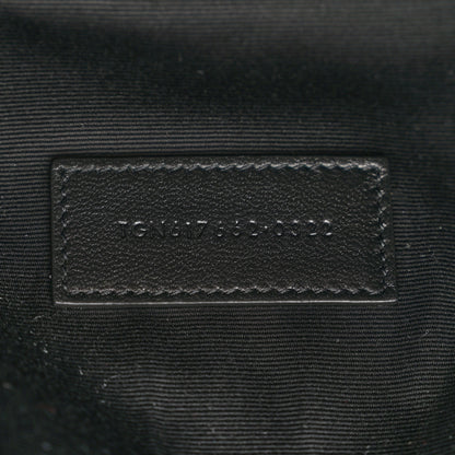 Saint Laurent Grain De Poudre Matelasse Chevron Monogram Envelope Clutch Black 7 of 12