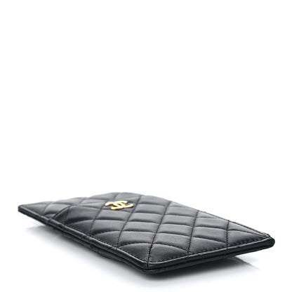 Chanel Lambskin Quilted Egyptian Amulet Classic Flat Wallet Pouch Black 4 of 10