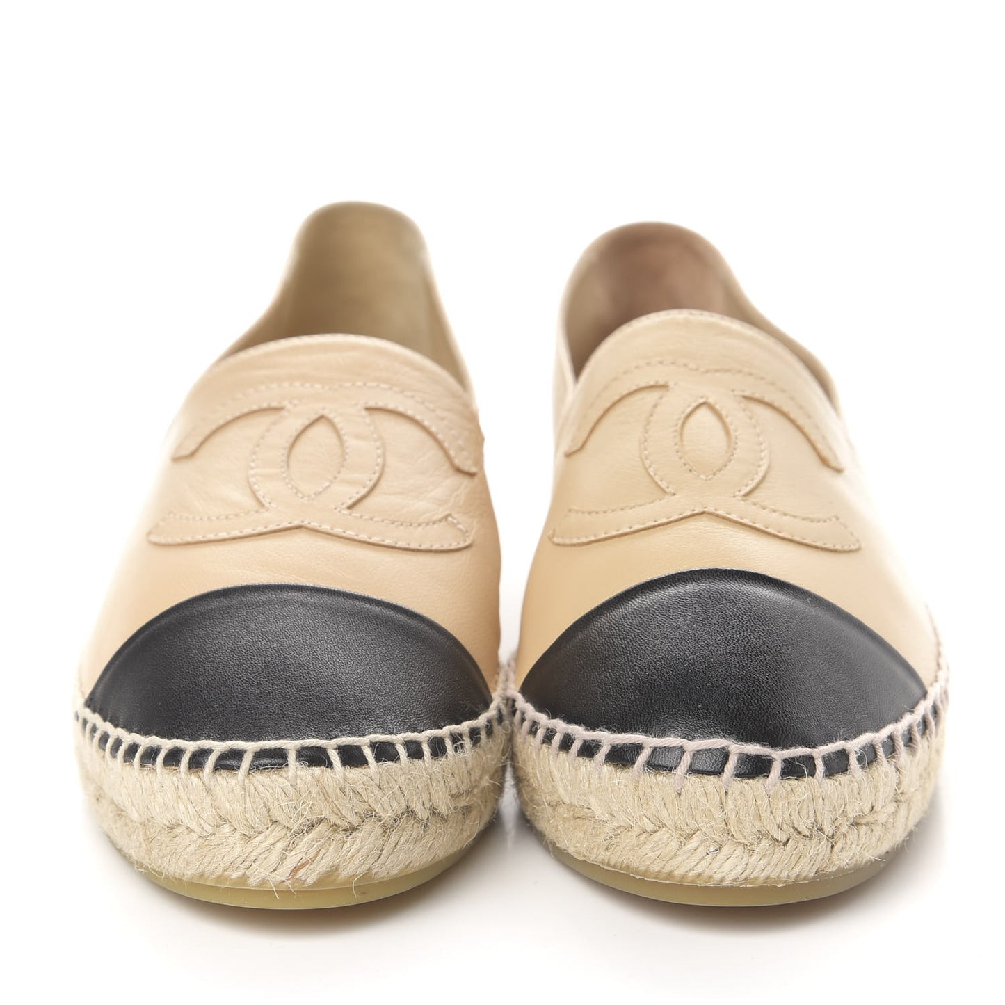 Lambskin CC Espadrilles 39 Beige Black