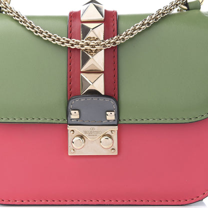 Valentino Garavani Vitello Small Glam Lock Rockstud Flap Green Deep Rose Grey Scarlet 8 of 8