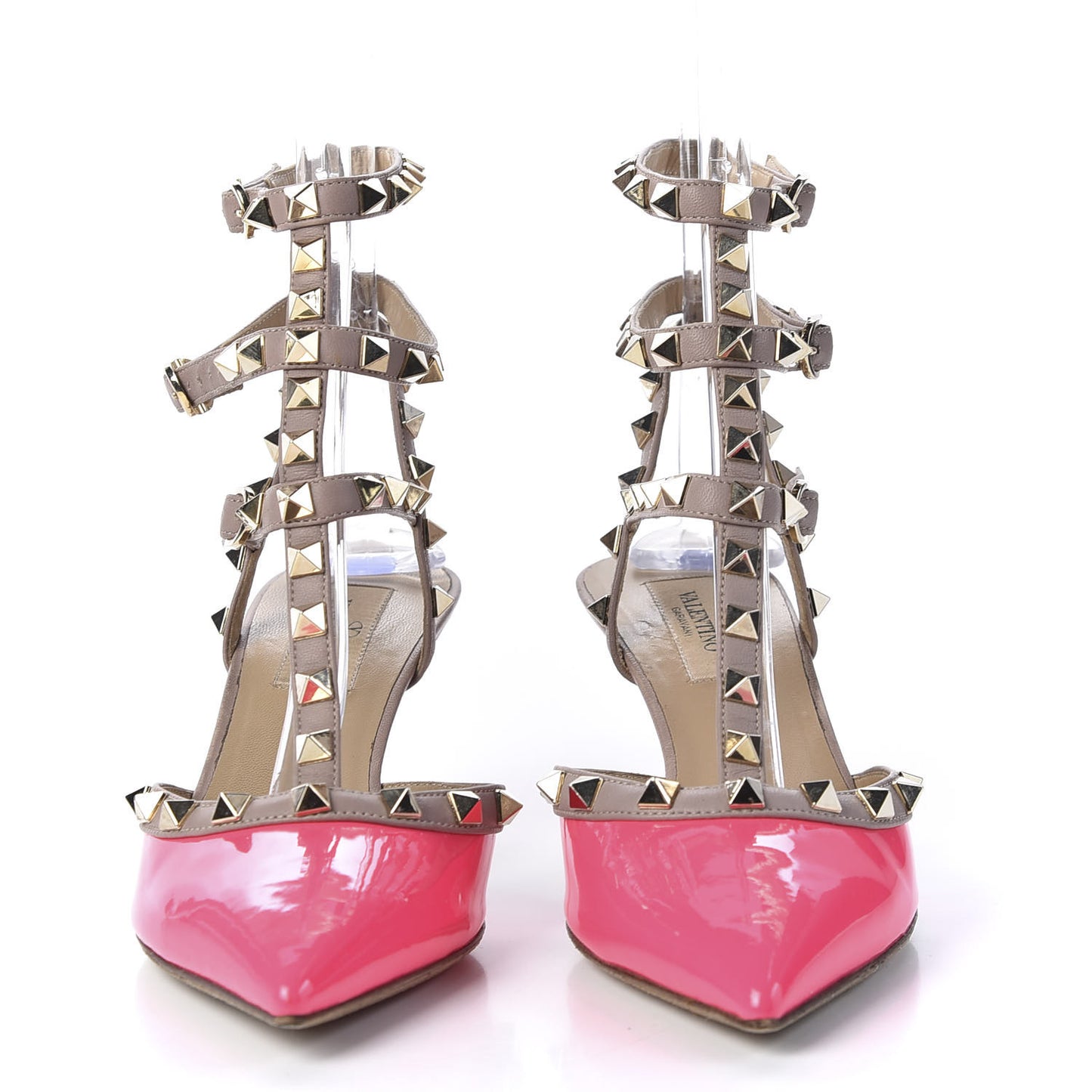 Patent Rockstud Ankle Strap 65mm Pumps 36.5 Peony Poudre