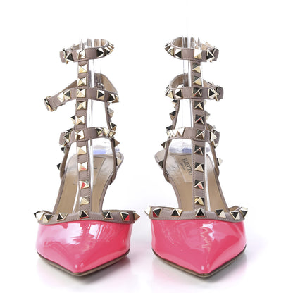 Valentino Garavani Patent Rockstud Ankle Strap 65mm Pumps 36.5 Peony Poudre 2 of 8