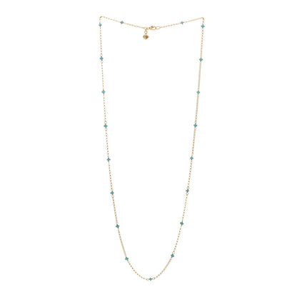 David Yurman 18K Yellow Gold Turquoise Cable Collectibles Bead Station Necklace 22" 3 of 4
