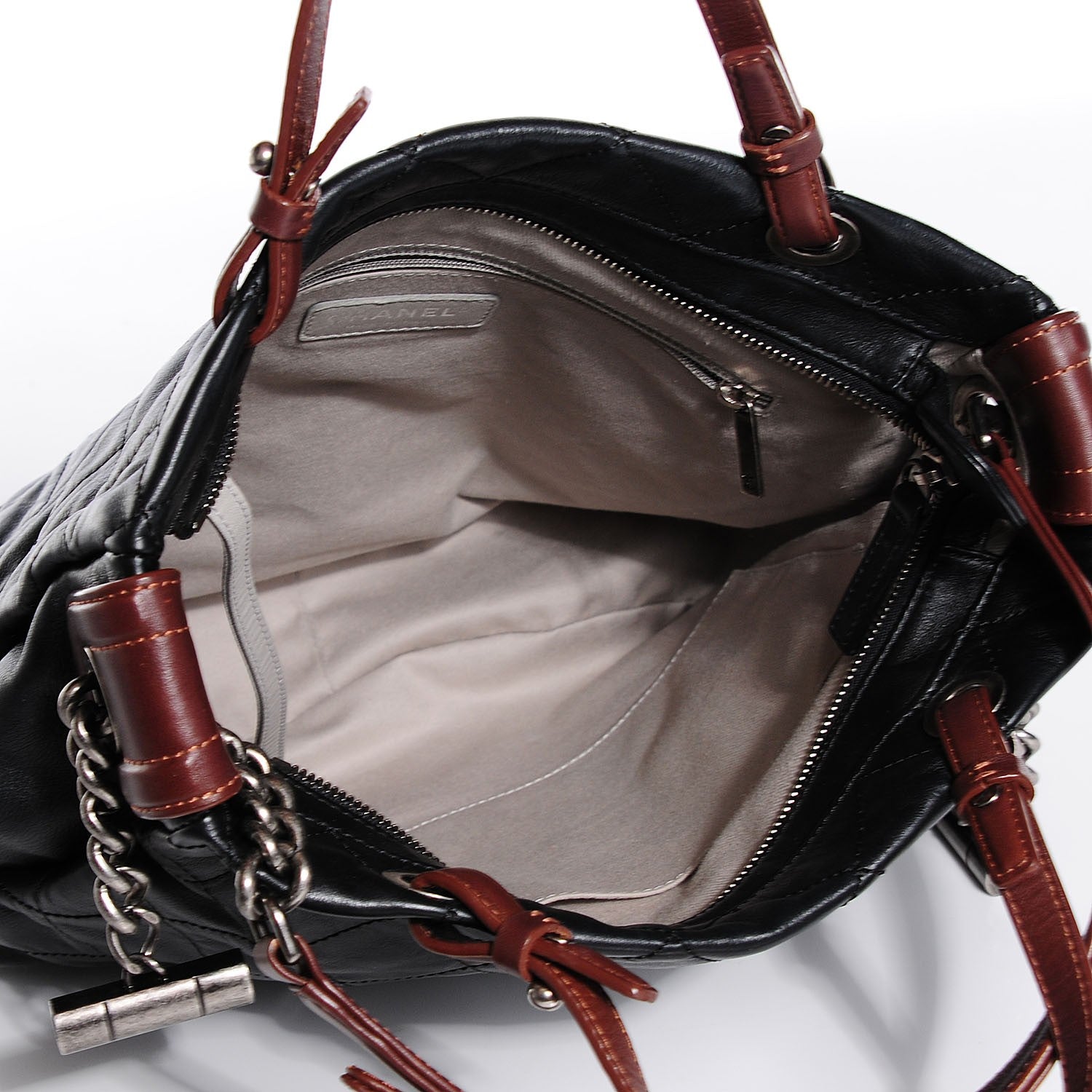 Chanel Iridescent Calfskin Country Chic Hobo Black 5 of 7