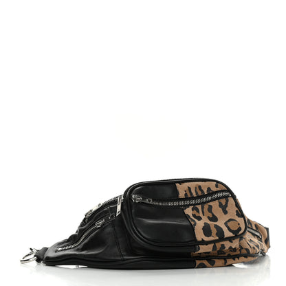 Alexander Wang Lambskin Suede Leopard Attica Belt Bag Black 4 of 10