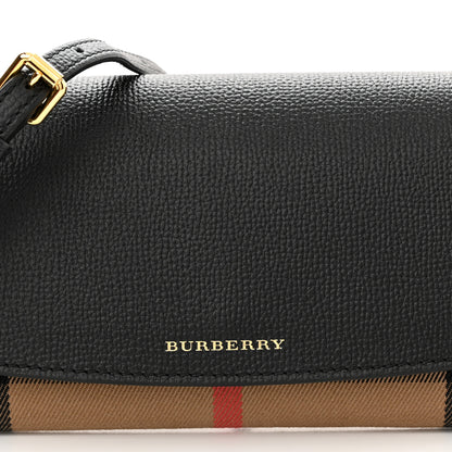 Burberry Grainy Calfskin House Check Henley Wallet On Chain Black 7 of 9