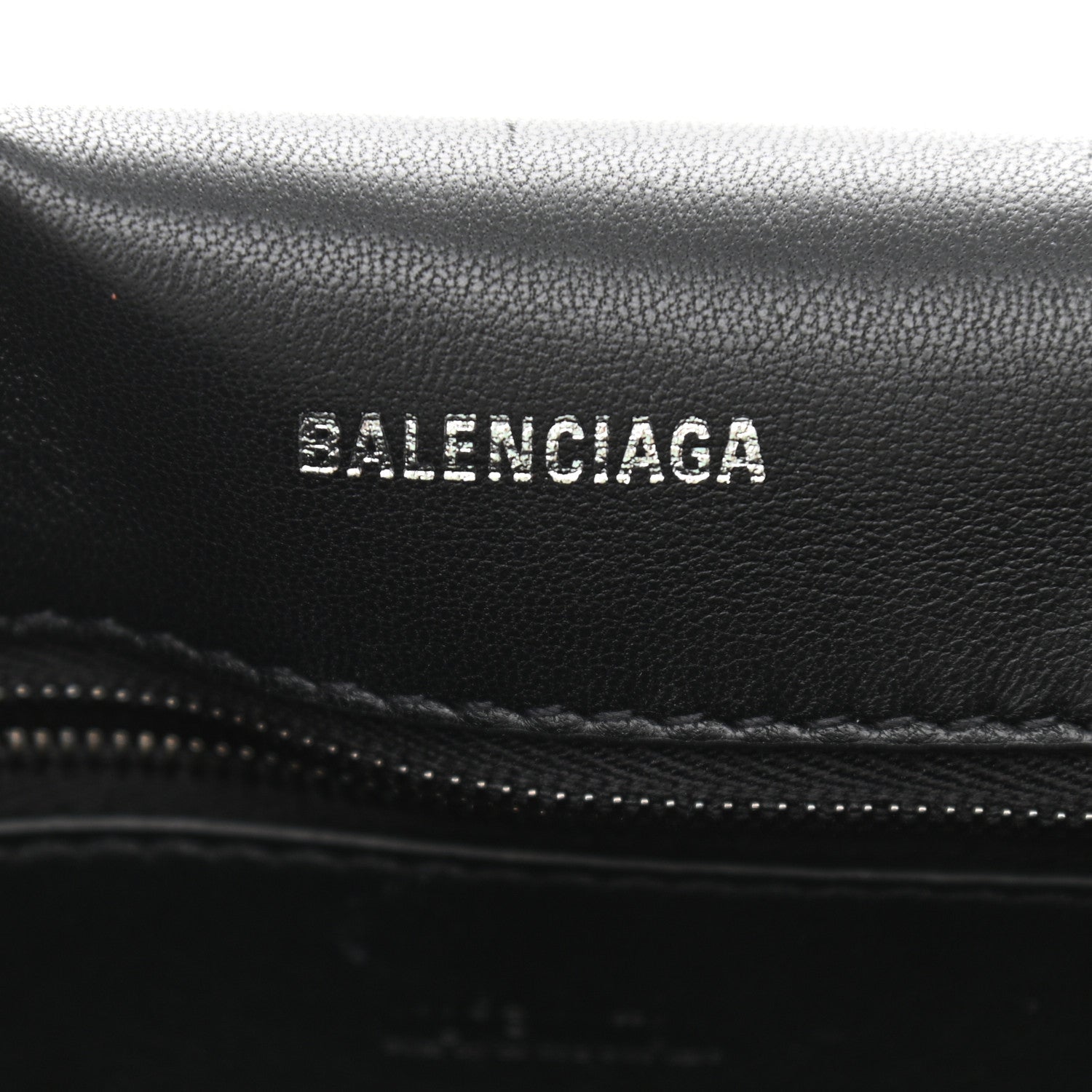 Balenciaga Calfskin Crocodile Embossed Monochrome S Downtown Chain Shoulder Bag Black 8 of 11