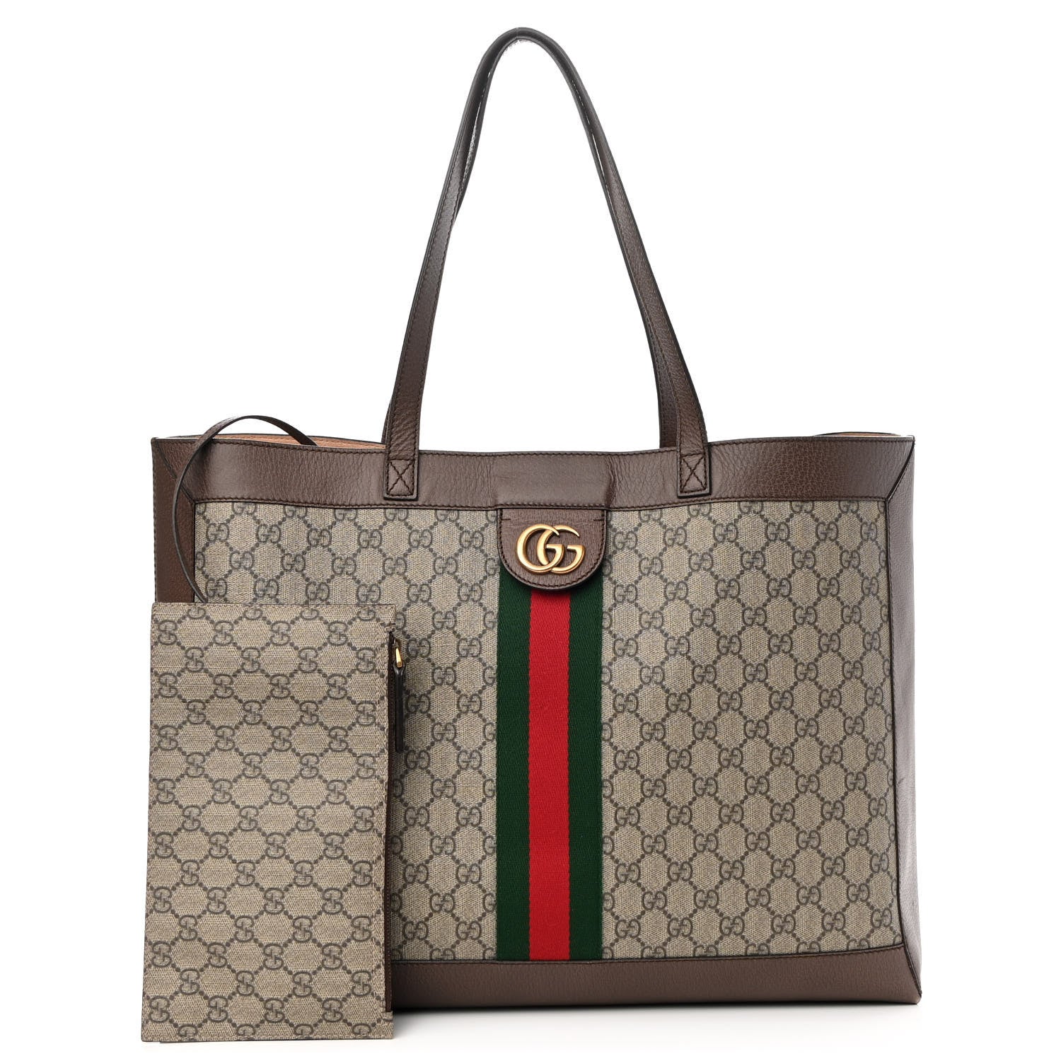 Gucci GG Supreme Monogram Web Ophidia Tote Brown 1 of 13