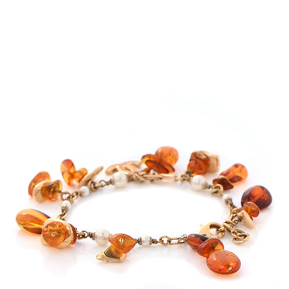 Chanel Pearl Amber CC Bracelet Gold 3 of 4