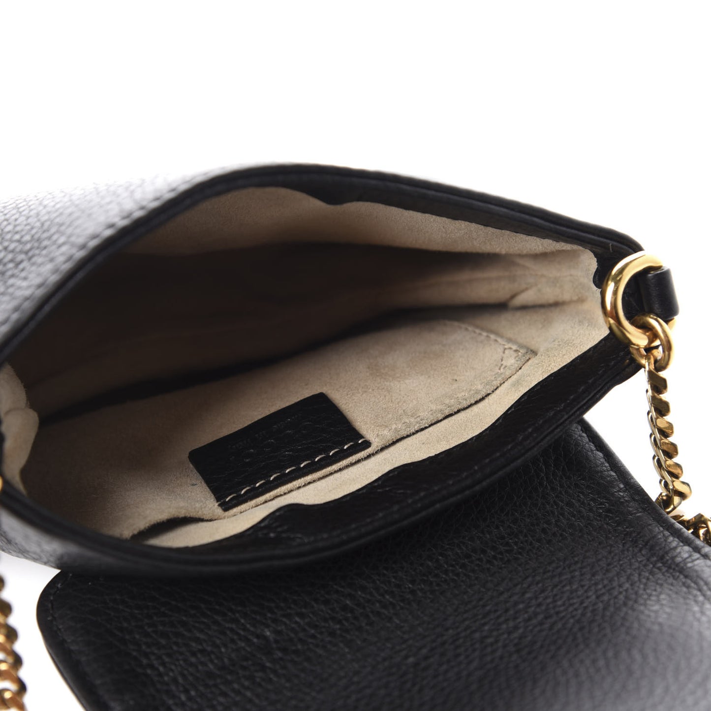 Pebbled Calfskin Small 1973 Chain Shoulder Bag Black
