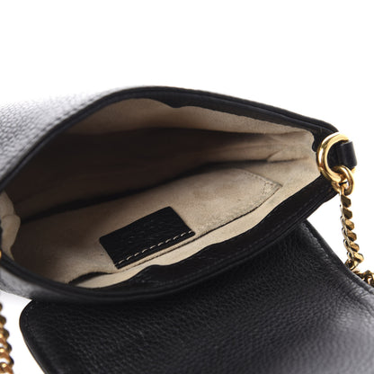 Gucci Pebbled Calfskin Small 1973 Chain Shoulder Bag Black 5 of 11