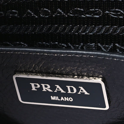 Prada Glace Calf Twin Pocket Tote Black 6 of 8