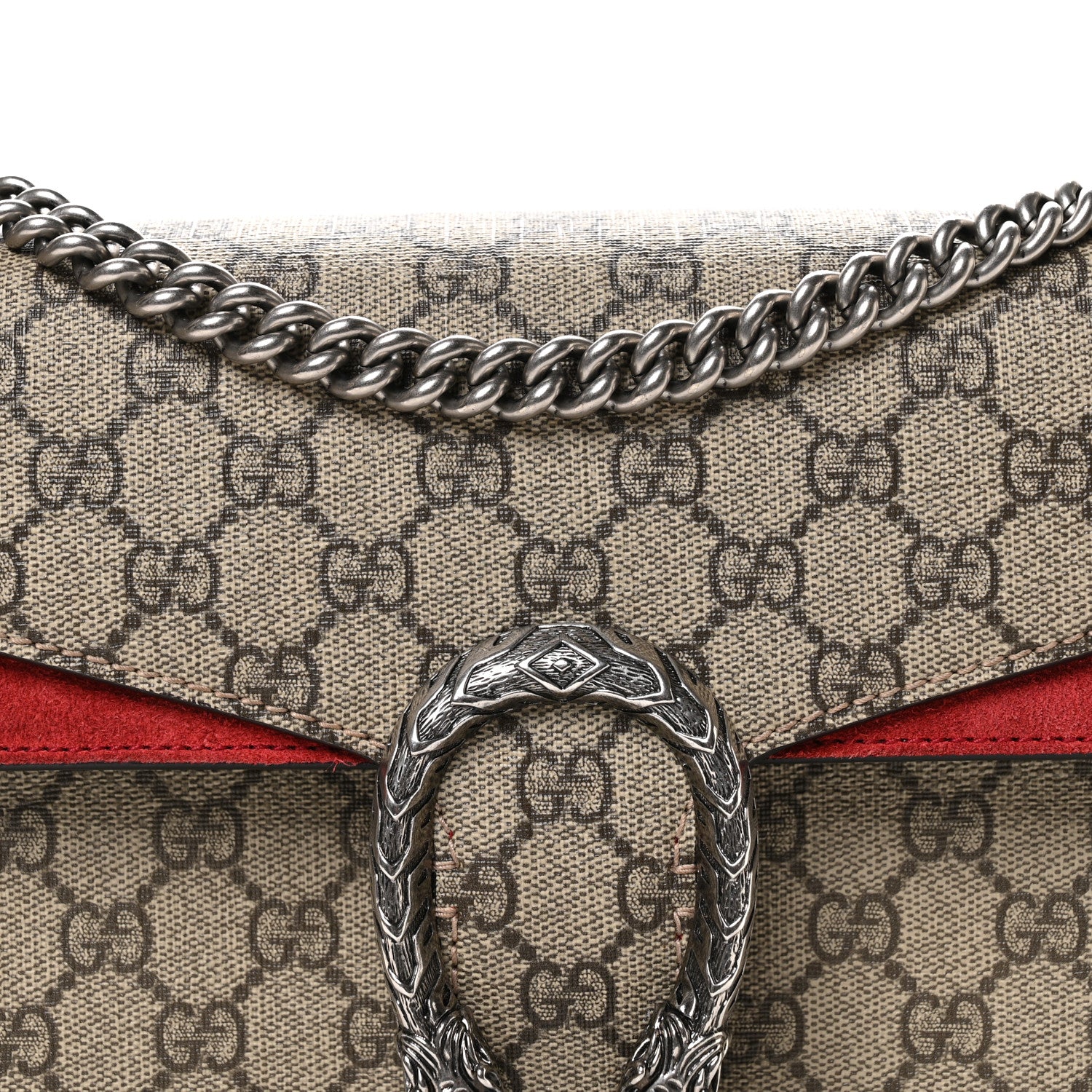 Gucci GG Supreme Monogram Small Dionysus Shoulder Bag Red 8 of 10