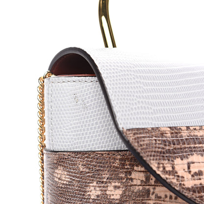 Chloe Calfskin Lizard Embossed Small Aby Lock Sepia Brown 8 of 8