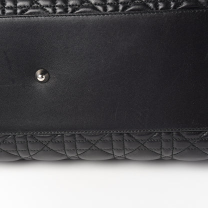 Christian Dior Lambskin Cannage Medium Dior Soft Shopping Tote Black 9 of 12