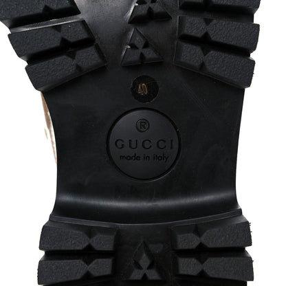 Gucci Mini Diamond Storm Silk Calfskin Womens Harald Horsebit 25mm Platform Loafers 40 Silver 7 of 10