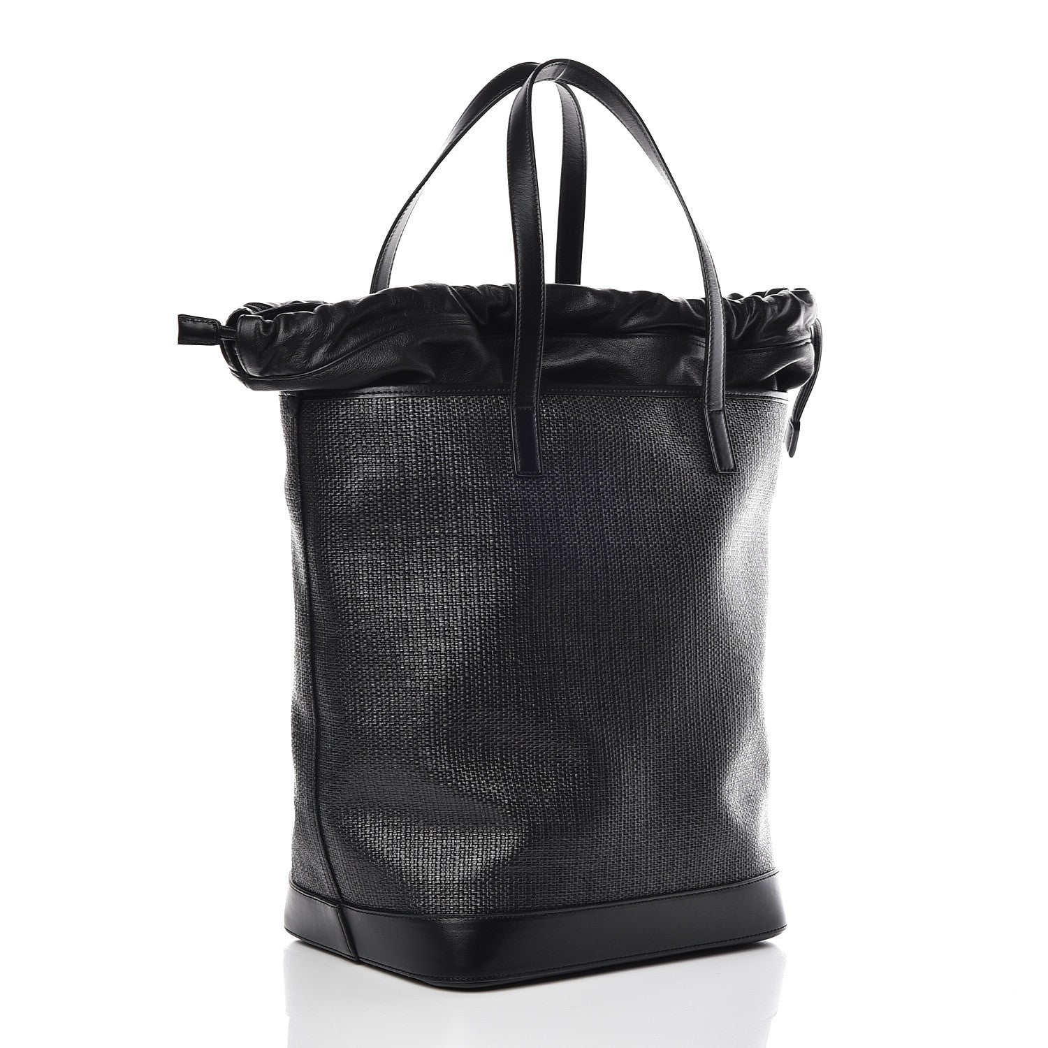 Saint Laurent Linen Canvas Teddy Shopping Bag Black 4 of 10