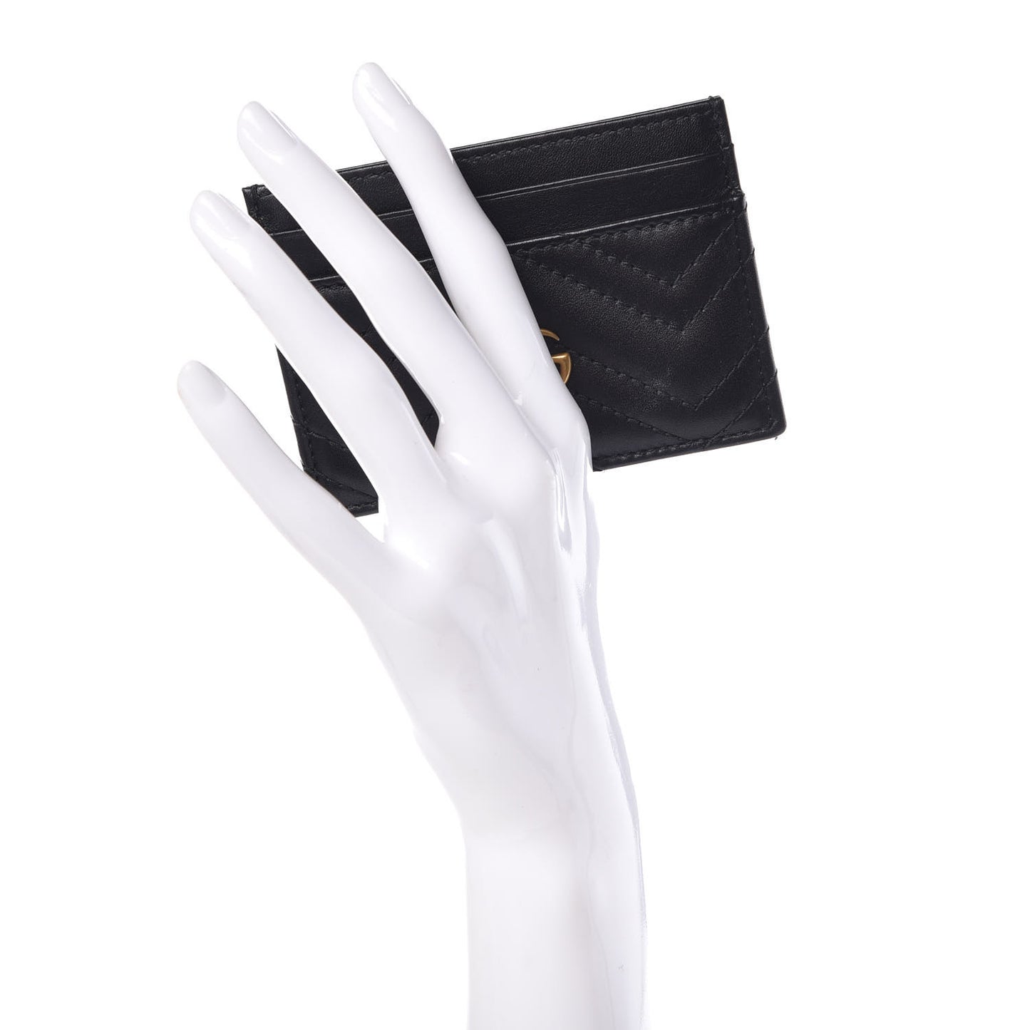 Calfskin Matelasse GG Marmont Card Holder Black