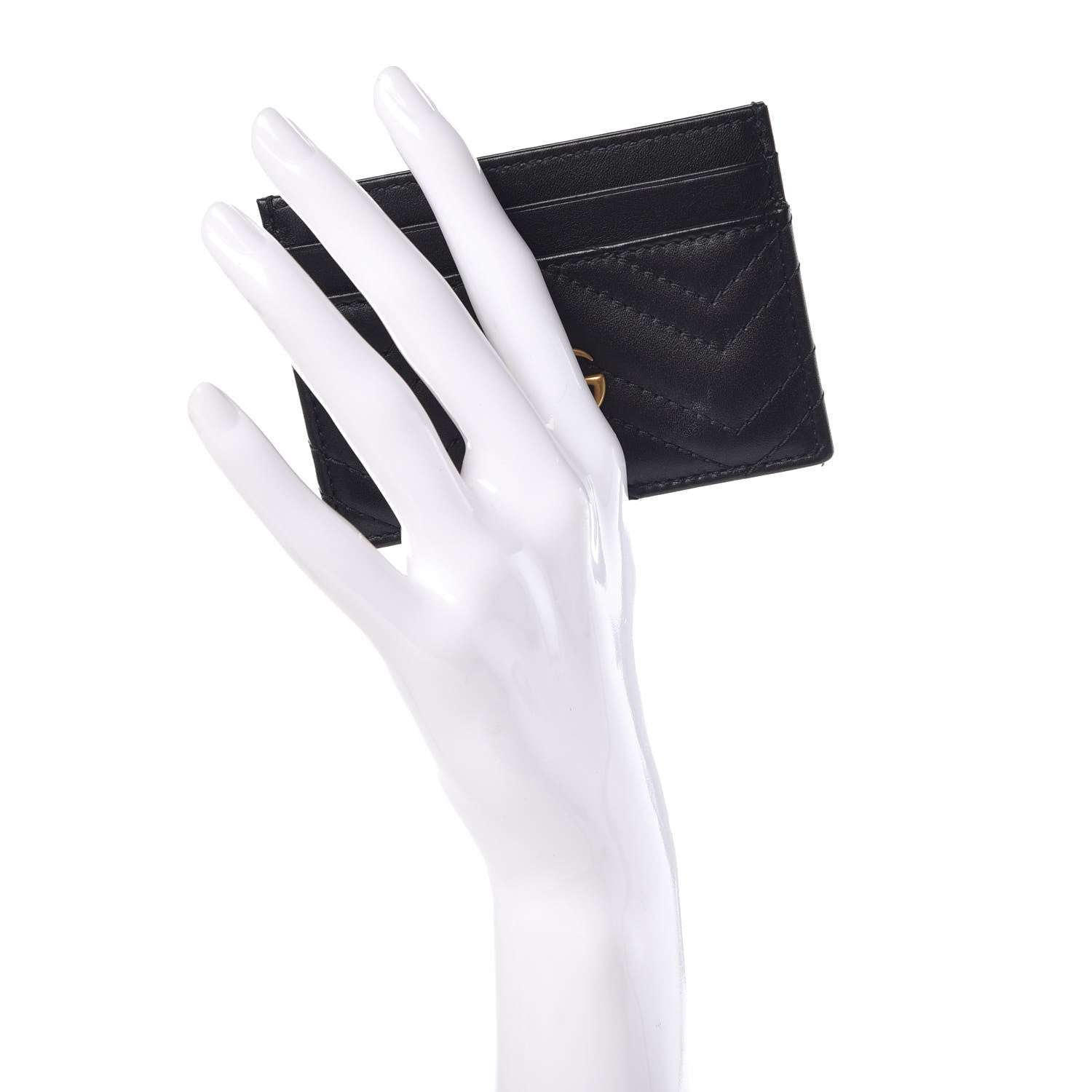 Gucci Calfskin Matelasse GG Marmont Card Holder Black 2 of 7