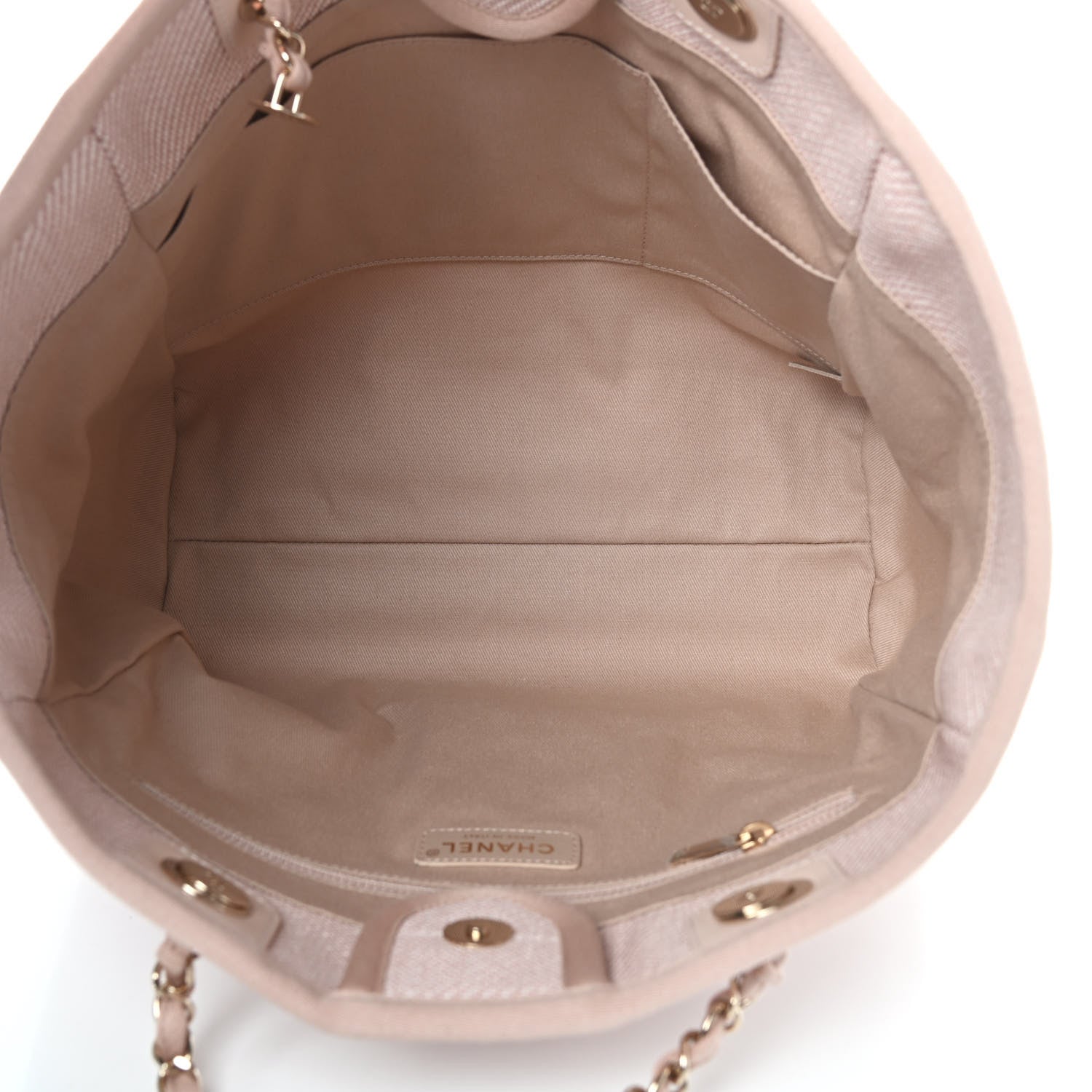 Chanel Mixed Fibers Calfskin Small Deauville Tote Beige 5 of 10