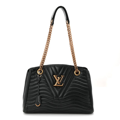 Louis Vuitton Calfskin New Wave Chain Tote Black 1 of 11