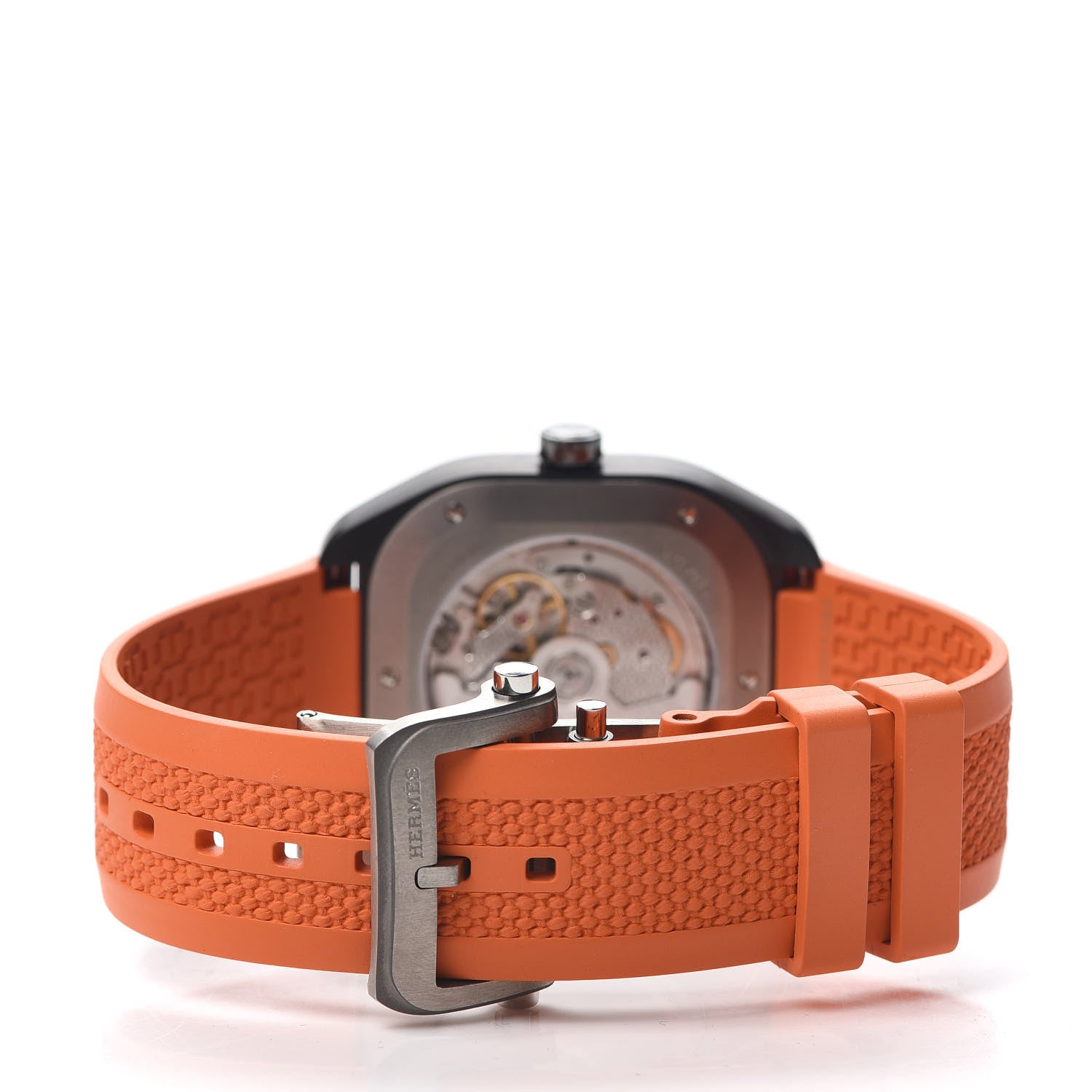 Hermes DLC Coated Titanium Rubber 39mm H08 Automatic Watch Orange 3 of 5
