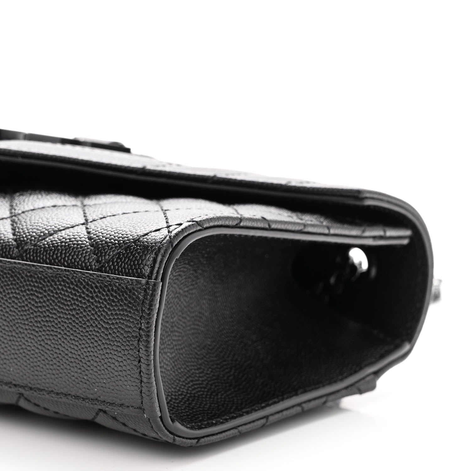 Saint Laurent Grain De Poudre Textured Mixed Matelasse Triquilt Small Monogram Satchel Black 9 of 9