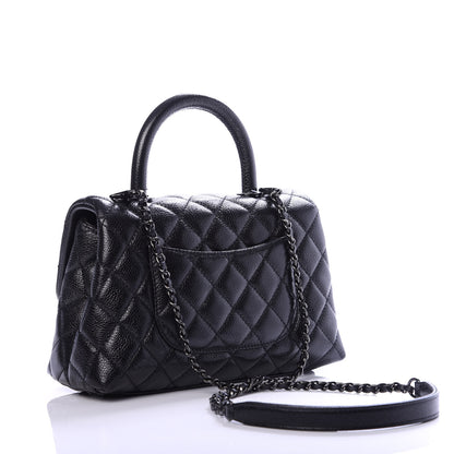 Chanel Caviar Quilted Mini Coco Handle Flap So Black 3 of 10