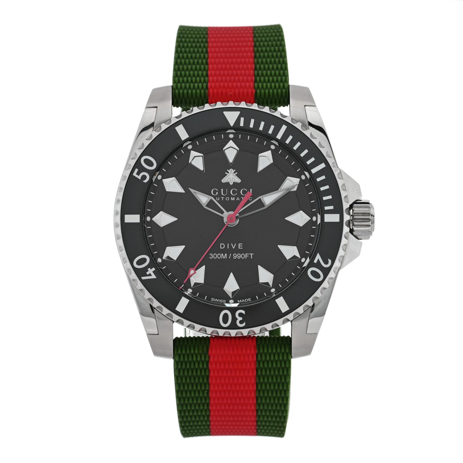 Gucci Stainless Steel Rubber 40mm Dive Automatic Watch Black 1 of 4